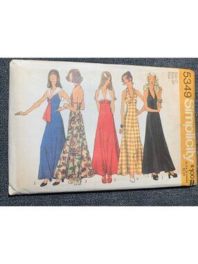 Simplicity Misses Halter Dress Sewing Pattern Size 12 5349 Uncut
